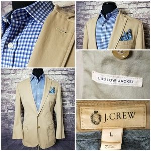 J CREW SIZE LARGE LUDLOW CHAMBRAY LINED BLAZER